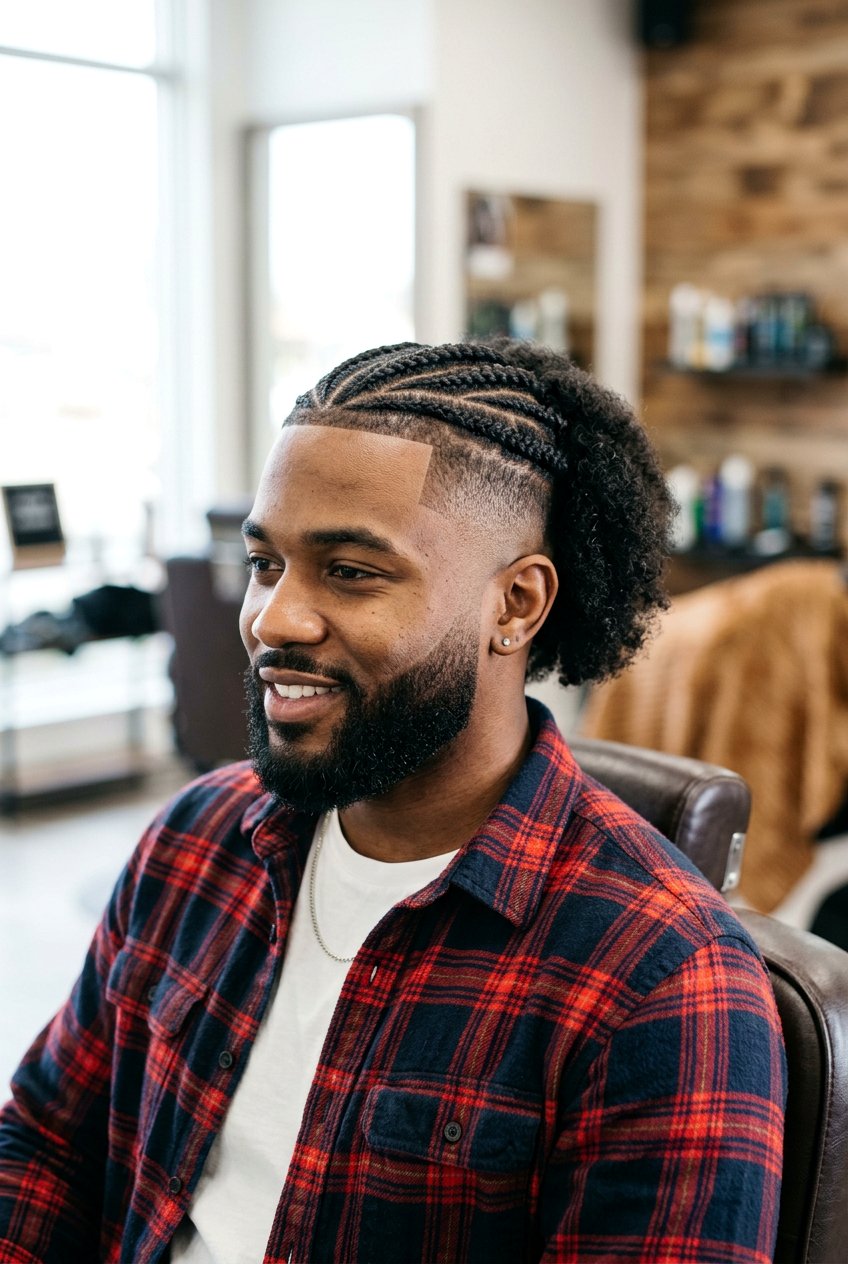 Half Crown Cornrows With Fade - 20 cornrows for men with fade - 20 cornrows for men with fade