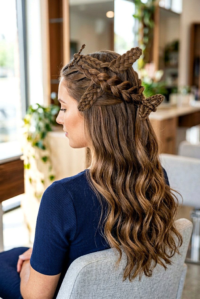 Half French Braid Airplane Hairstyle - 20 airplane hairstyles for long hair - 20 airplane hairstyles for long hair