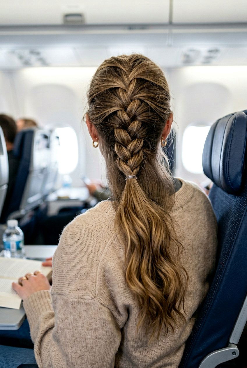 Half French Braid For Long Journeys - 20 travel friendly hairstyles - 20 travel friendly hairstyles