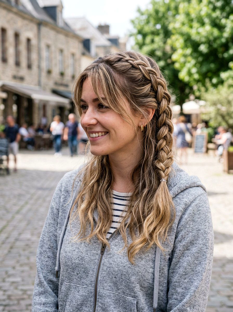 Half French Braid - 20 overnight travel hairstyles - 20 overnight travel hairstyles