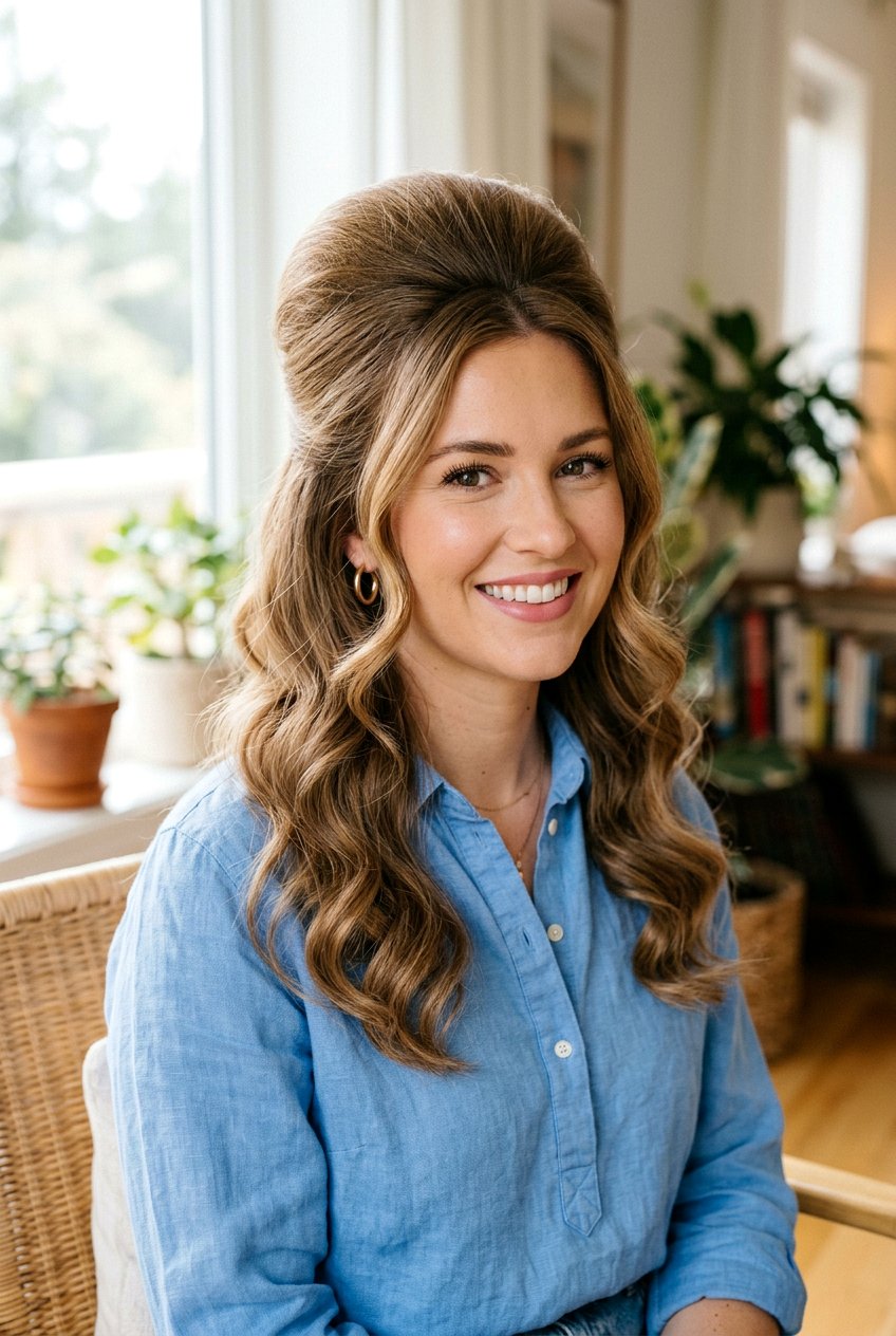 Half Up 60s Beehive - 20 60s beehive hairstyle - 20 60s beehive hairstyle