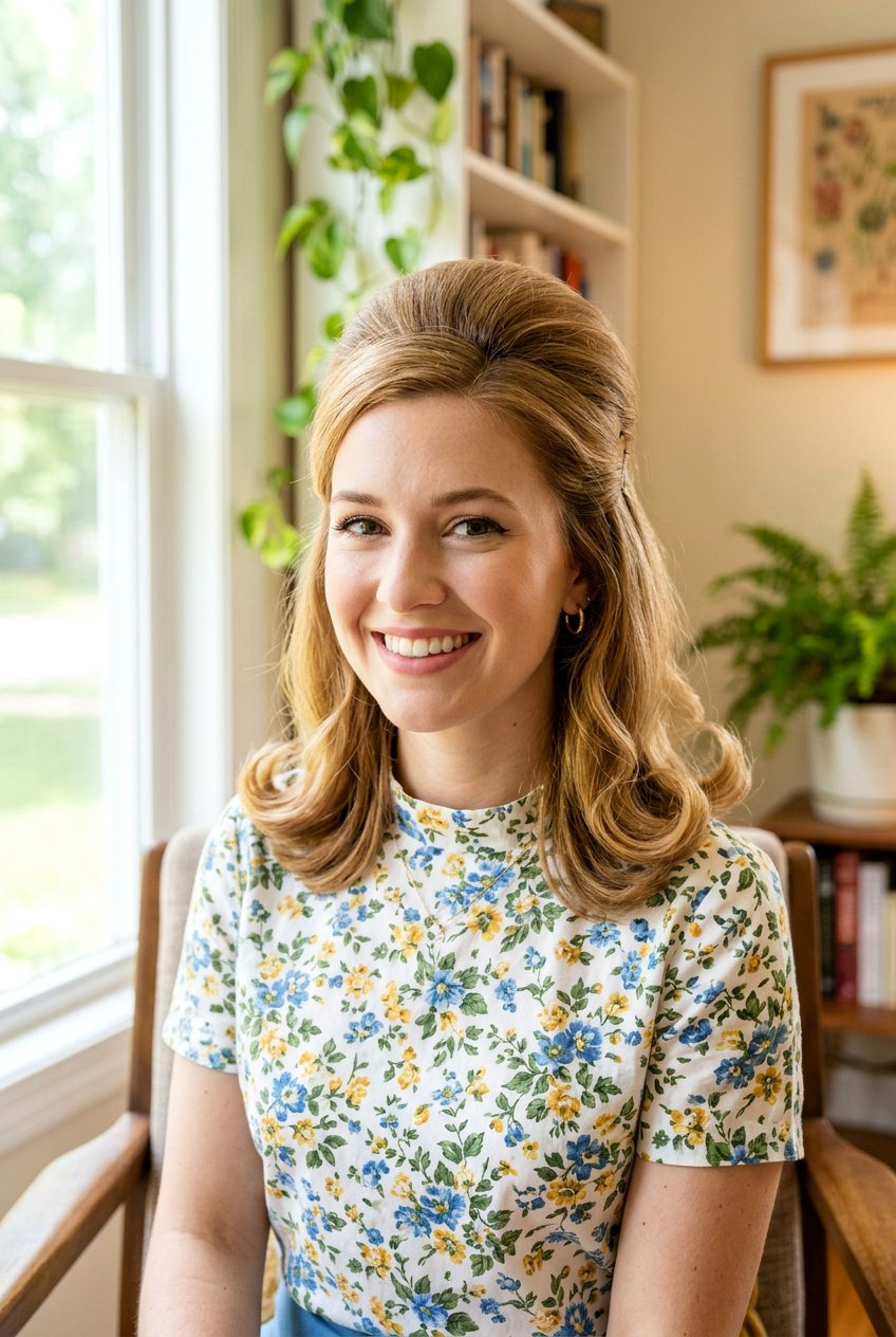 Half Up 60s Flip Hair - 20 60s flip hairstyle - 20 60s flip hairstyle