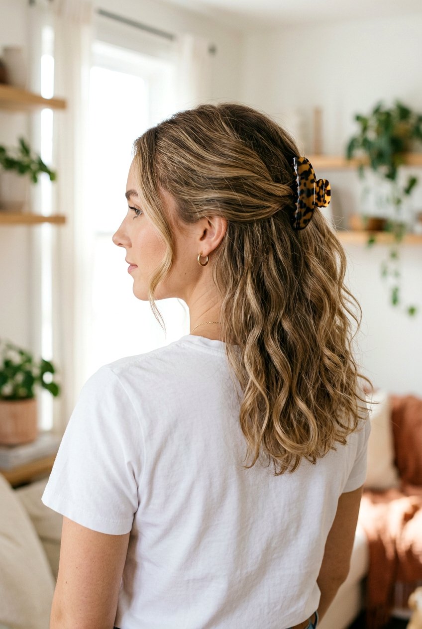 Half Up 90s Claw Clip Hairstyle - 20 90s claw clip hairstyle - 20 90s claw clip hairstyle