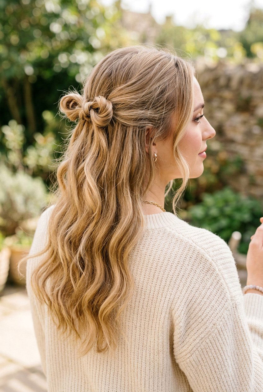 Half Up Bow Hairstyle - 20 bow hairstyles for women - 20 bow hairstyles for women