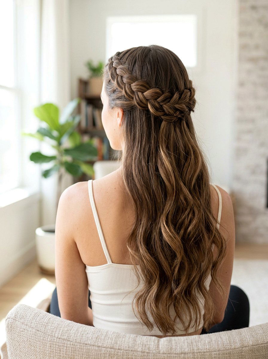 Half Up Braid For Yoga - 20 yoga hairstyles for long hair - 20 yoga hairstyles for long hair