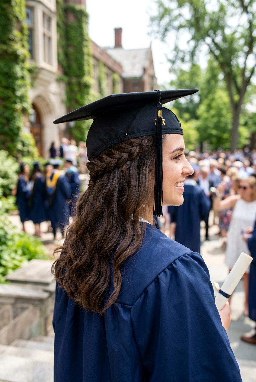 20 Stunning Graduation Hairstyle With Half Up Braid Ideas