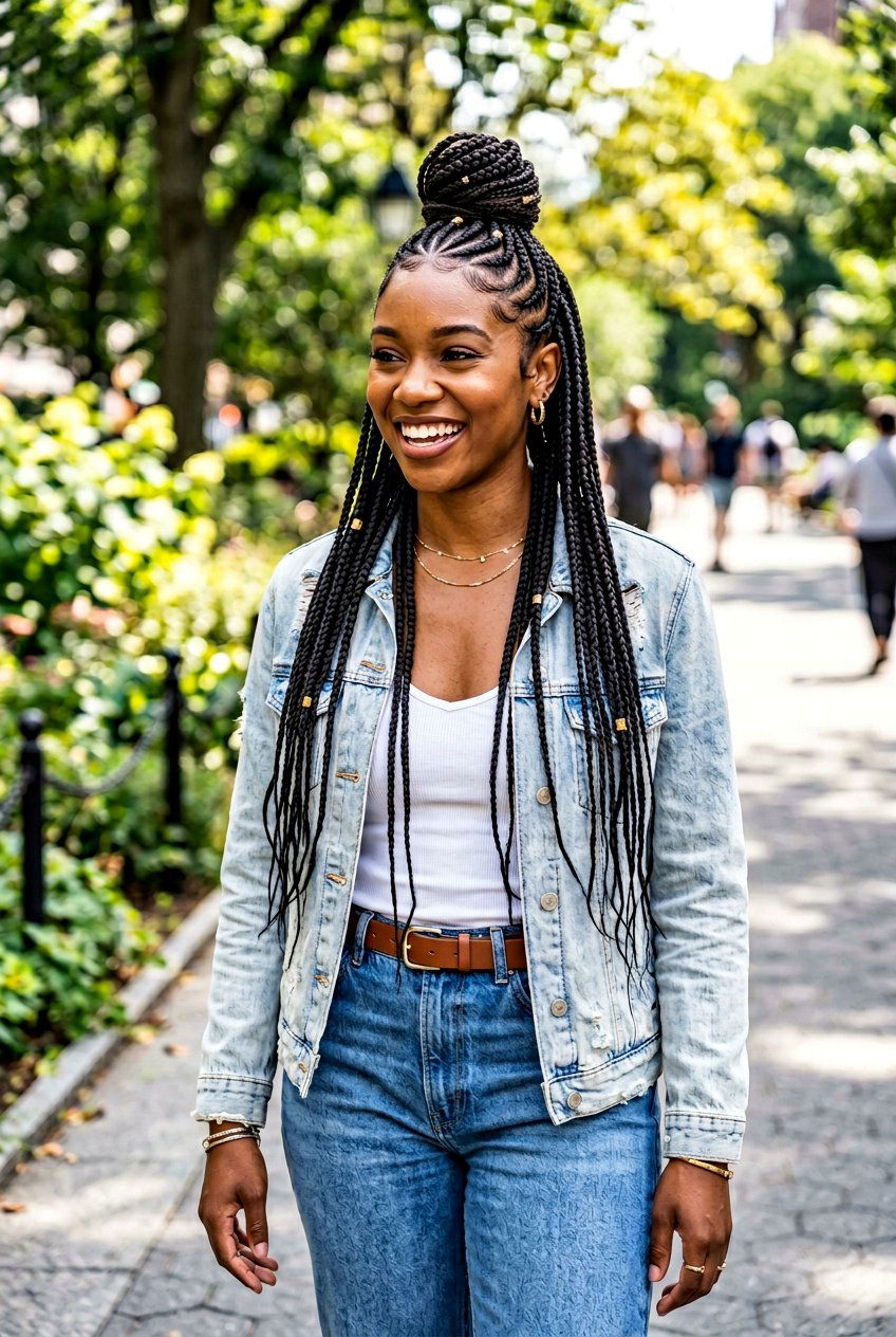 Half Up Braided Bun For Black Girls - 20 braided buns for black girls - 20 braided buns for black girls