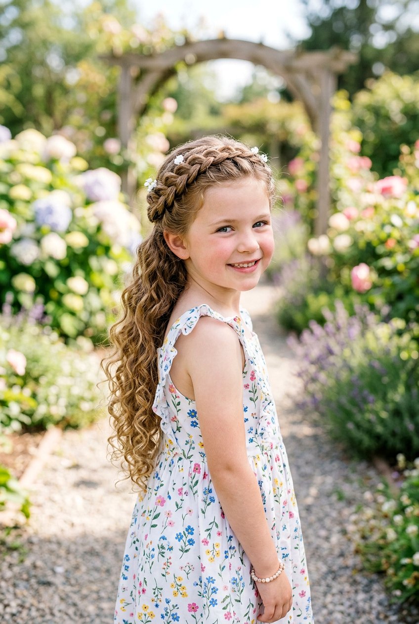 Half Up Braided Crown - 20 little girls braided crown hairstyle - 20 little girls braided crown hairstyle
