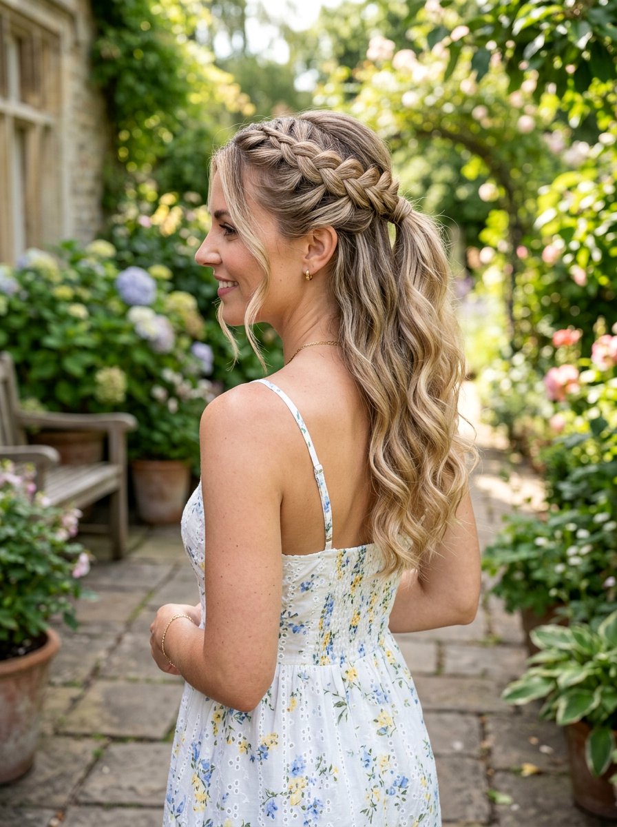Half Up Braided Ponytail For Summer - 20 summer braid ponytail for women - 20 summer braid ponytail for women