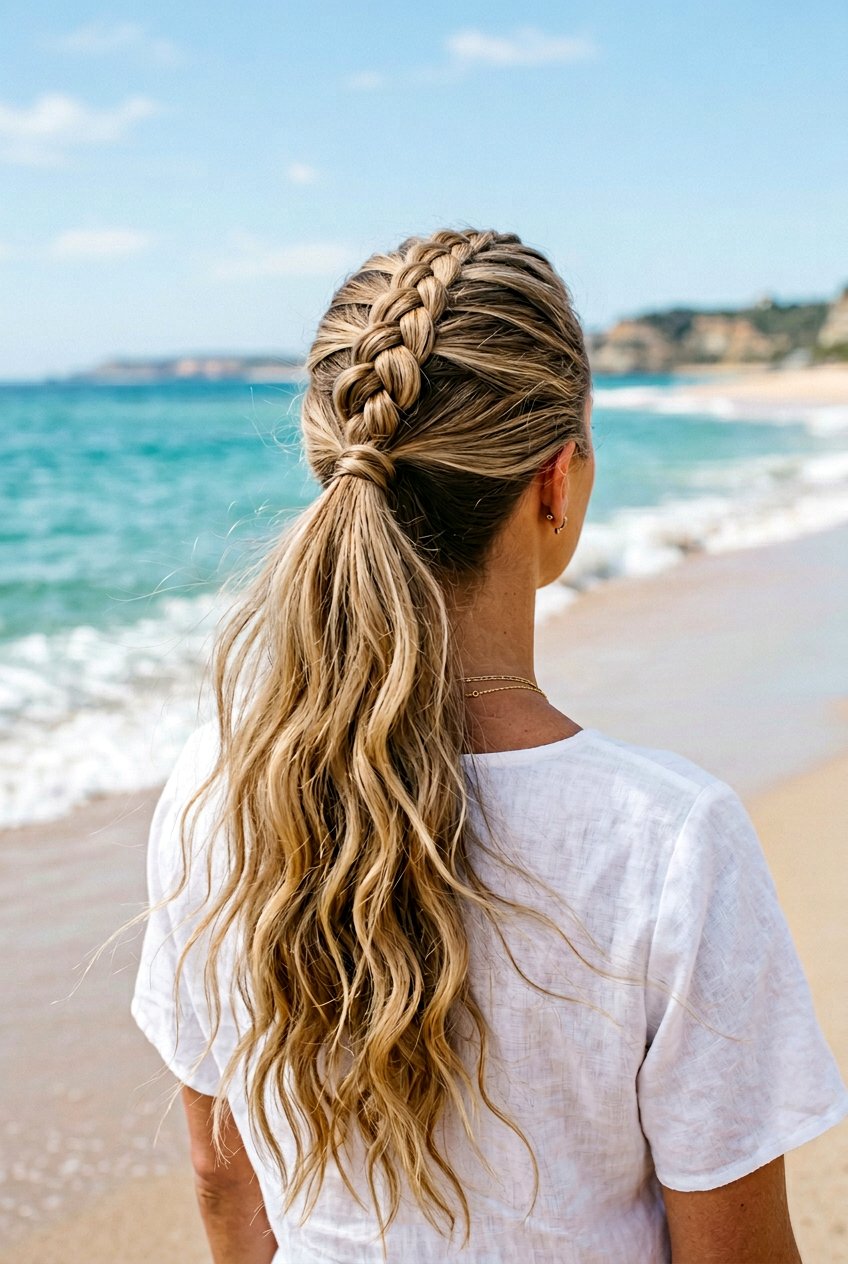 Half Up Braided Ponytail - 20 vacation braid ponytail for women - 20 vacation braid ponytail for women
