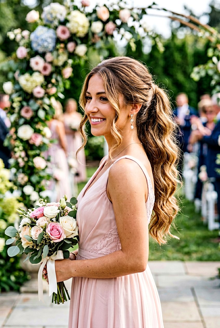 Half Up Bridesmaid Ponytail - 20 simple bridesmaid half up hairstyle - 20 simple bridesmaid half up hairstyle