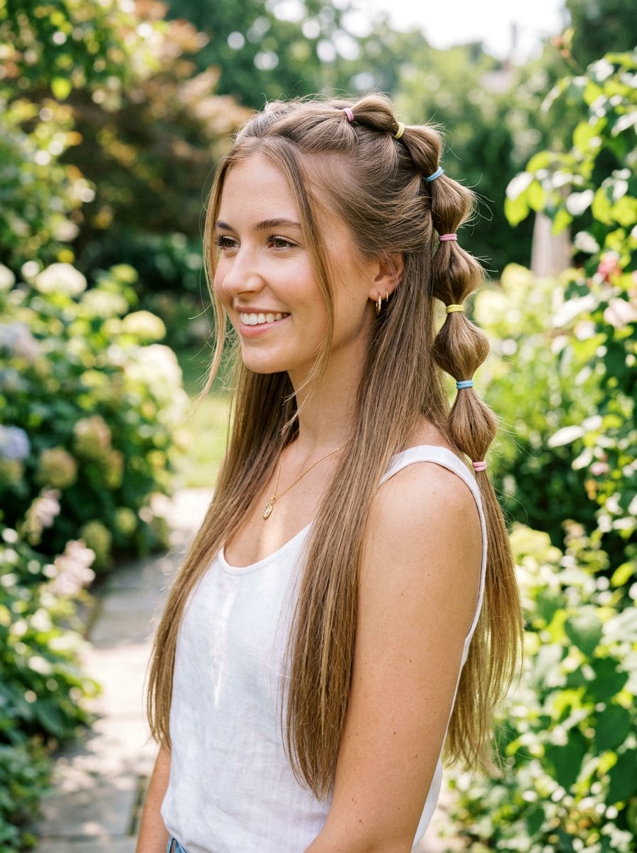Half Up Bubble Braid - 20 vacation half up braid hairstyle - 20 vacation half up braid hairstyle
