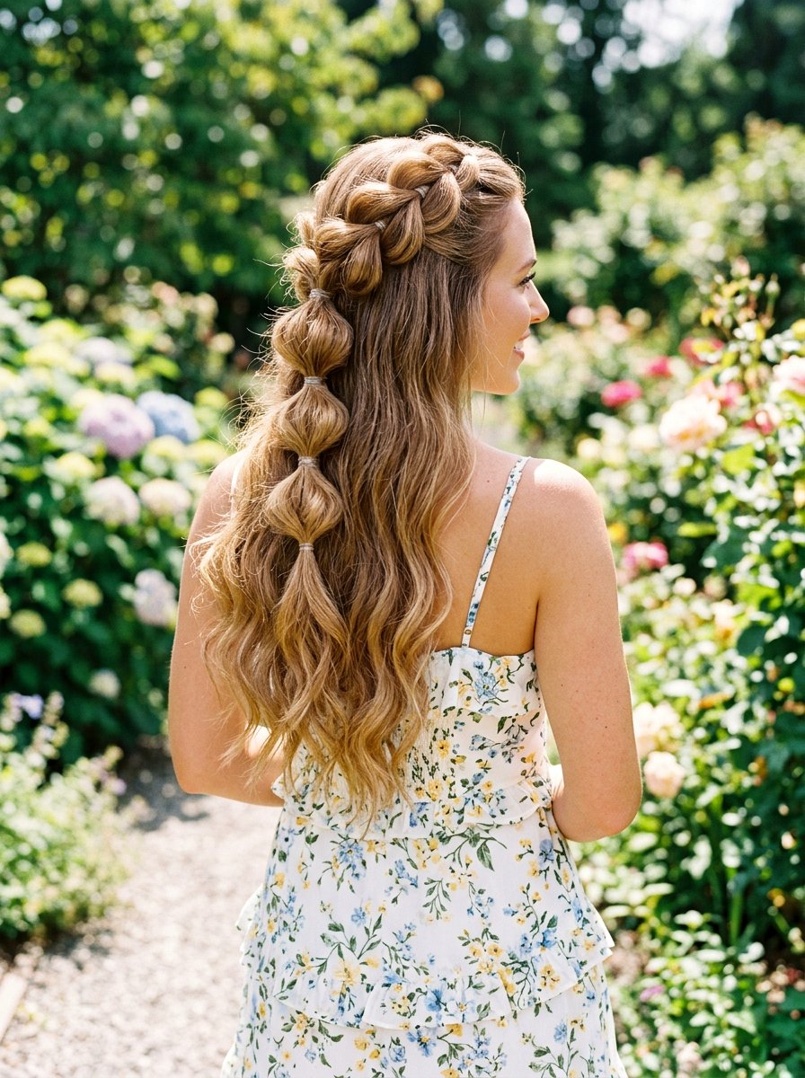 Half Up Bubble Braid - 20 y2k bubble braid hairstyle - 20 y2k bubble braid hairstyle