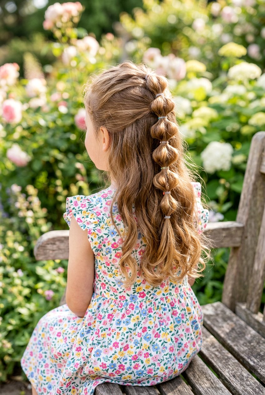 Half Up Bubble Braid - 20 bubble braid for little girls - 20 bubble braid for little girls