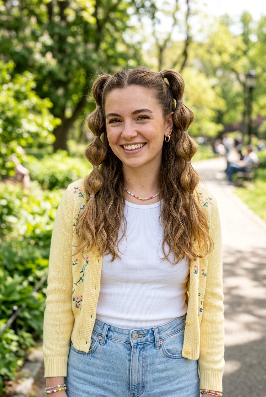 Half Up Bubble Pigtails - 20 half up pigtail hairstyles - 20 half up pigtail hairstyles