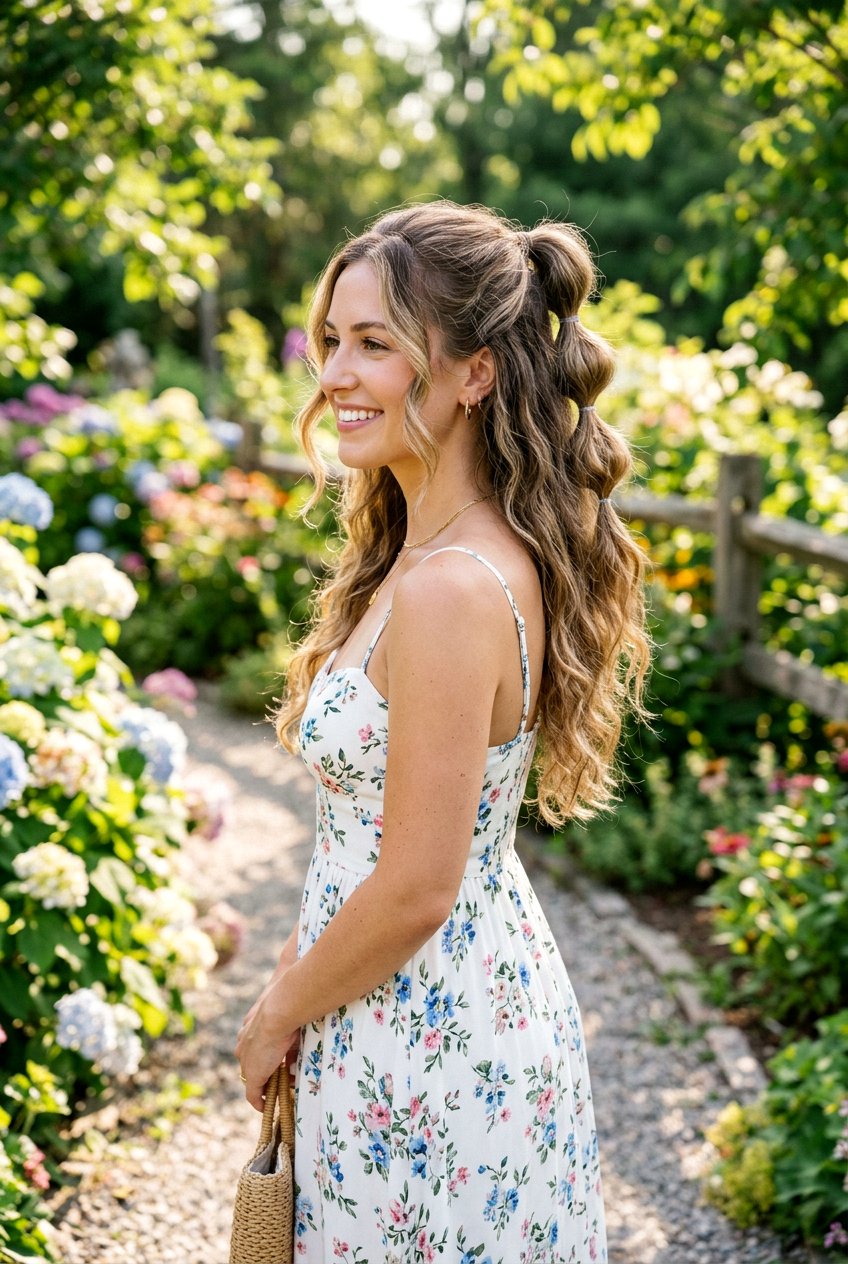 Half Up Bubble Ponytail For Brunch - 20 brunch ponytail hairstyles - 20 brunch ponytail hairstyles