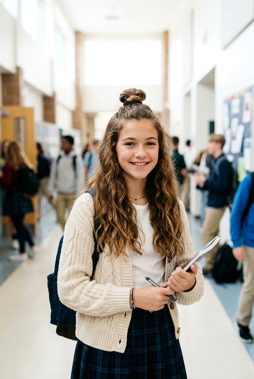 Half Up Bun - 20 quick bun for school girls - 20 quick bun for school girls