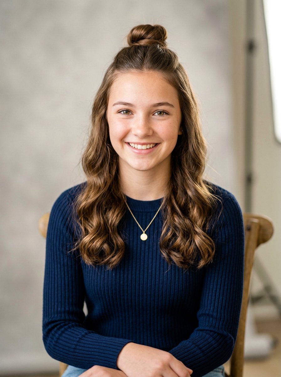 Half Up Bun For School Picture Day - 20 school half up bun hairstyle - 20 school half up bun hairstyle