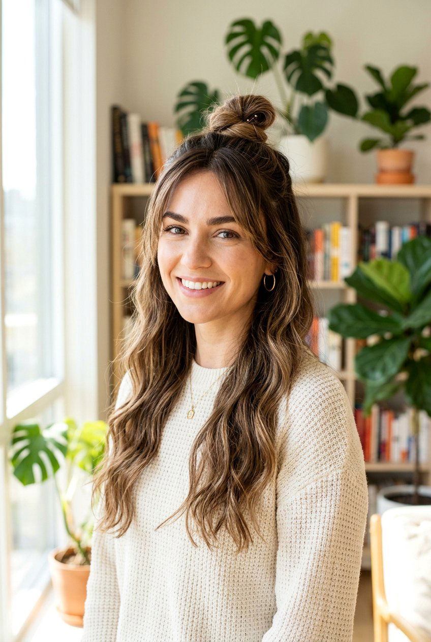 Half Up Bun - 20 dance practice bun hairstyle - 20 dance practice bun hairstyle