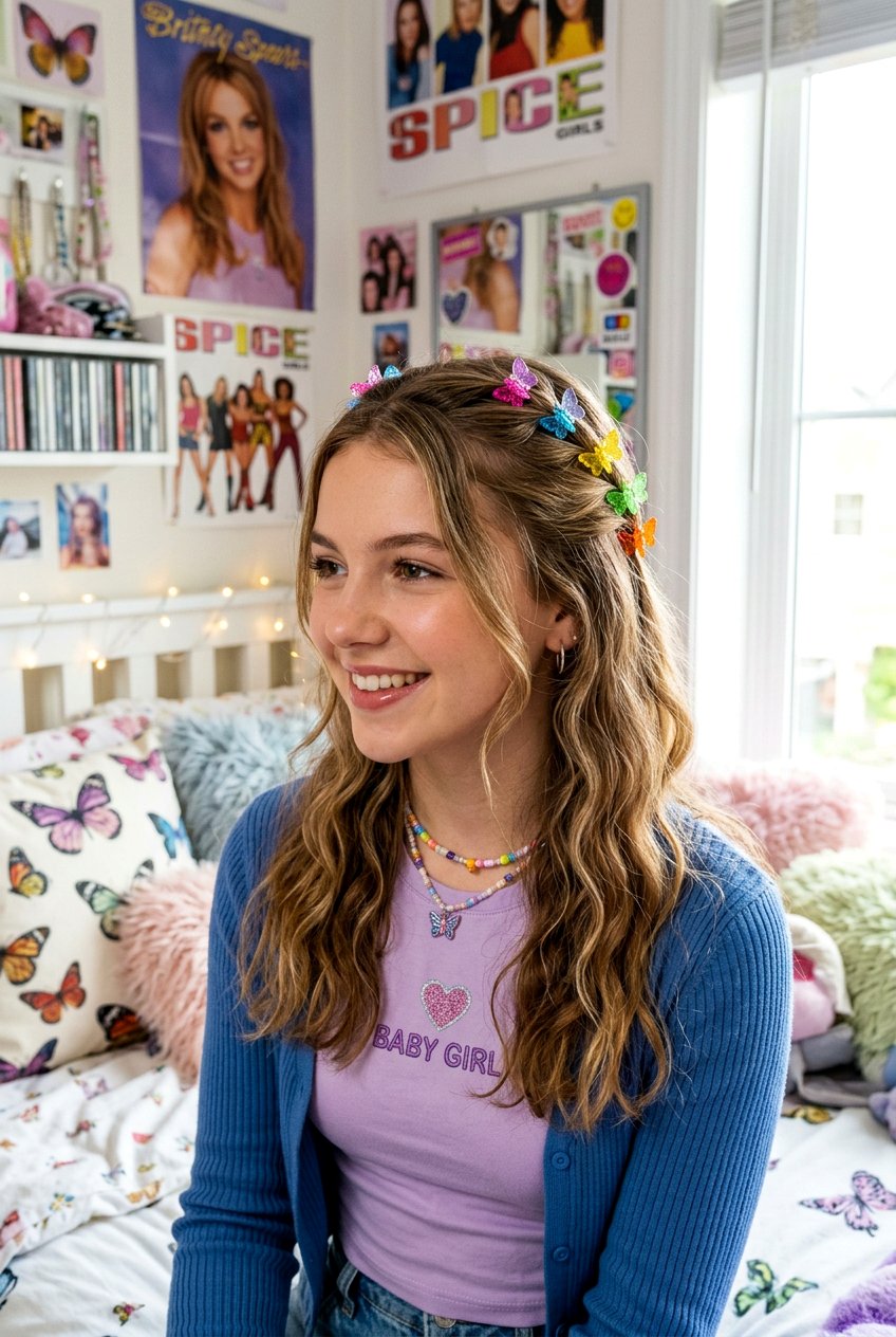 Half Up Butterfly Clip - 20 simple half up hairstyle for teens - 20 simple half up hairstyle for teens