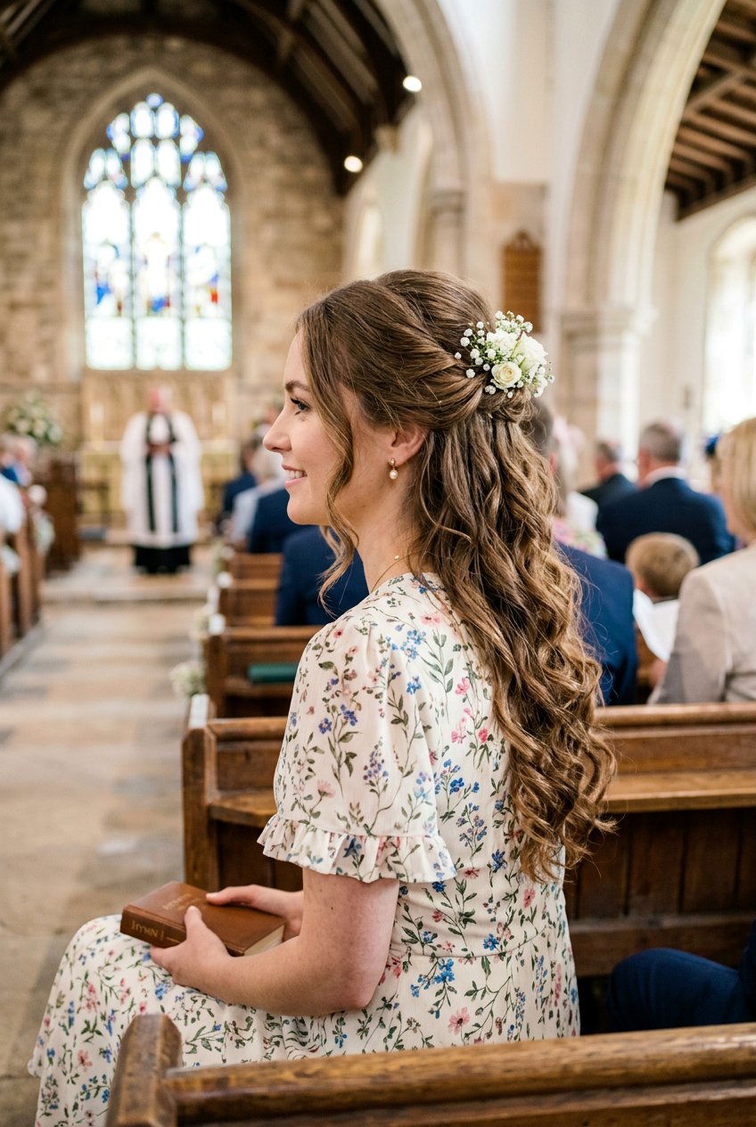 Half Up Church Hairstyle With Soft Curls - 20 church hairstyles for women - 20 church hairstyles for women