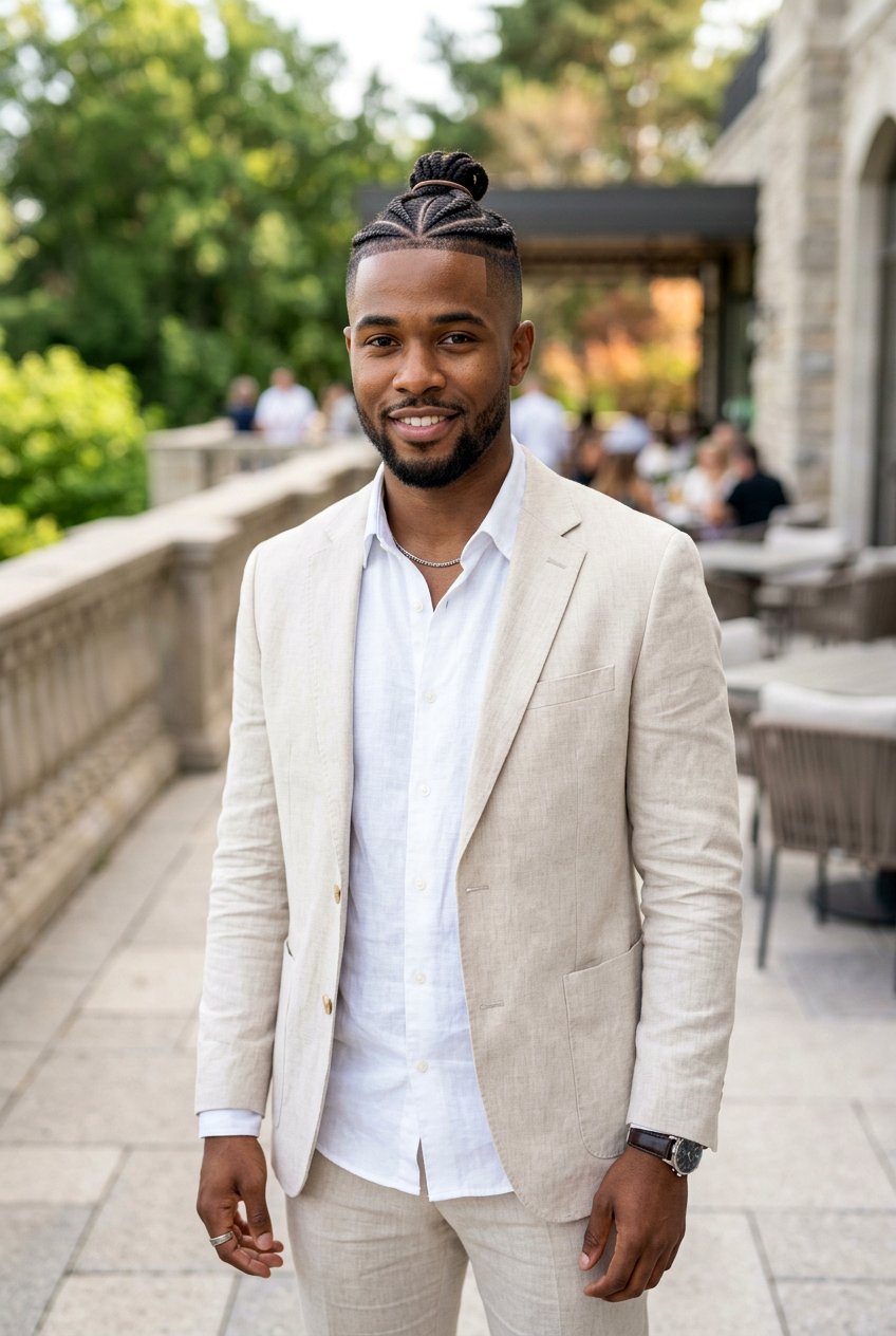 Half Up Cornrows With Tapered Sides - 20 cornrows with taper for men - 20 cornrows with taper for men