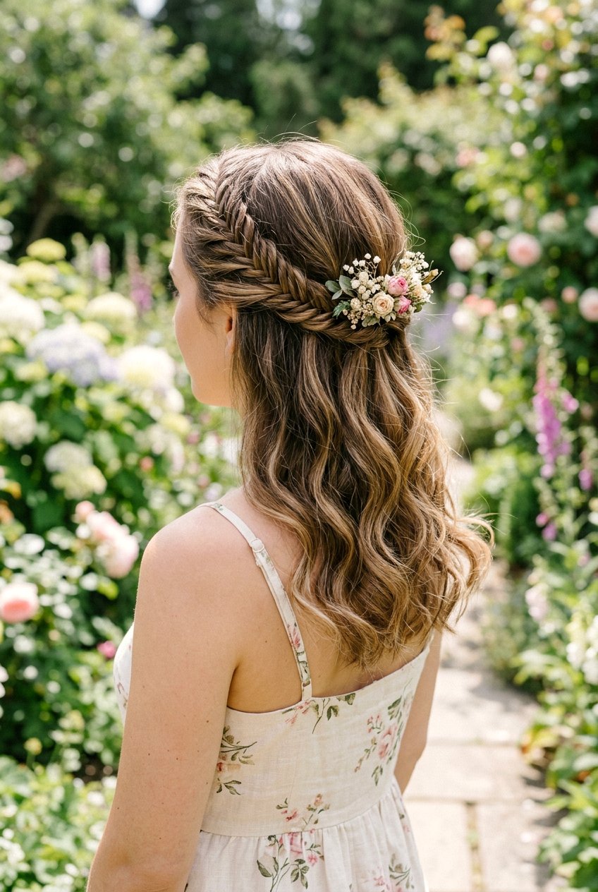 Half Up Cottagecore Braid - 20 cottagecore braid hairstyle - 20 cottagecore braid hairstyle