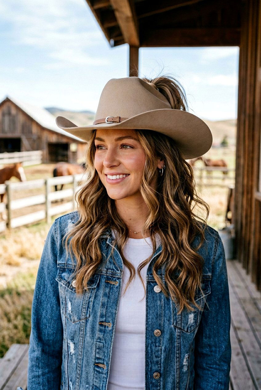 Half Up Cowgirl Hairstyle - 20 cowgirl hairstyles - 20 cowgirl hairstyles
