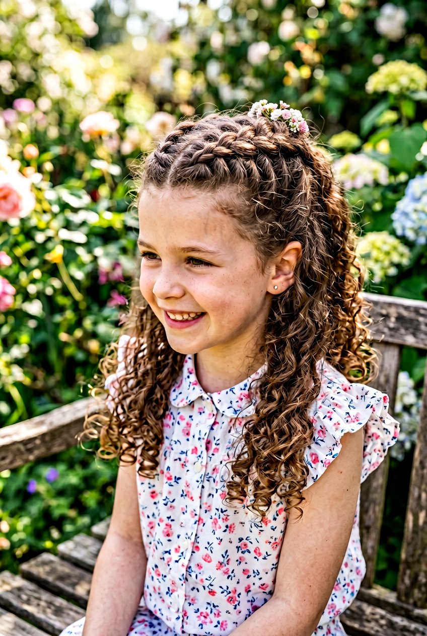 Half Up Curly Dutch Braid - 20 little girls half up curls hairstyle - 20 little girls half up curls hairstyle