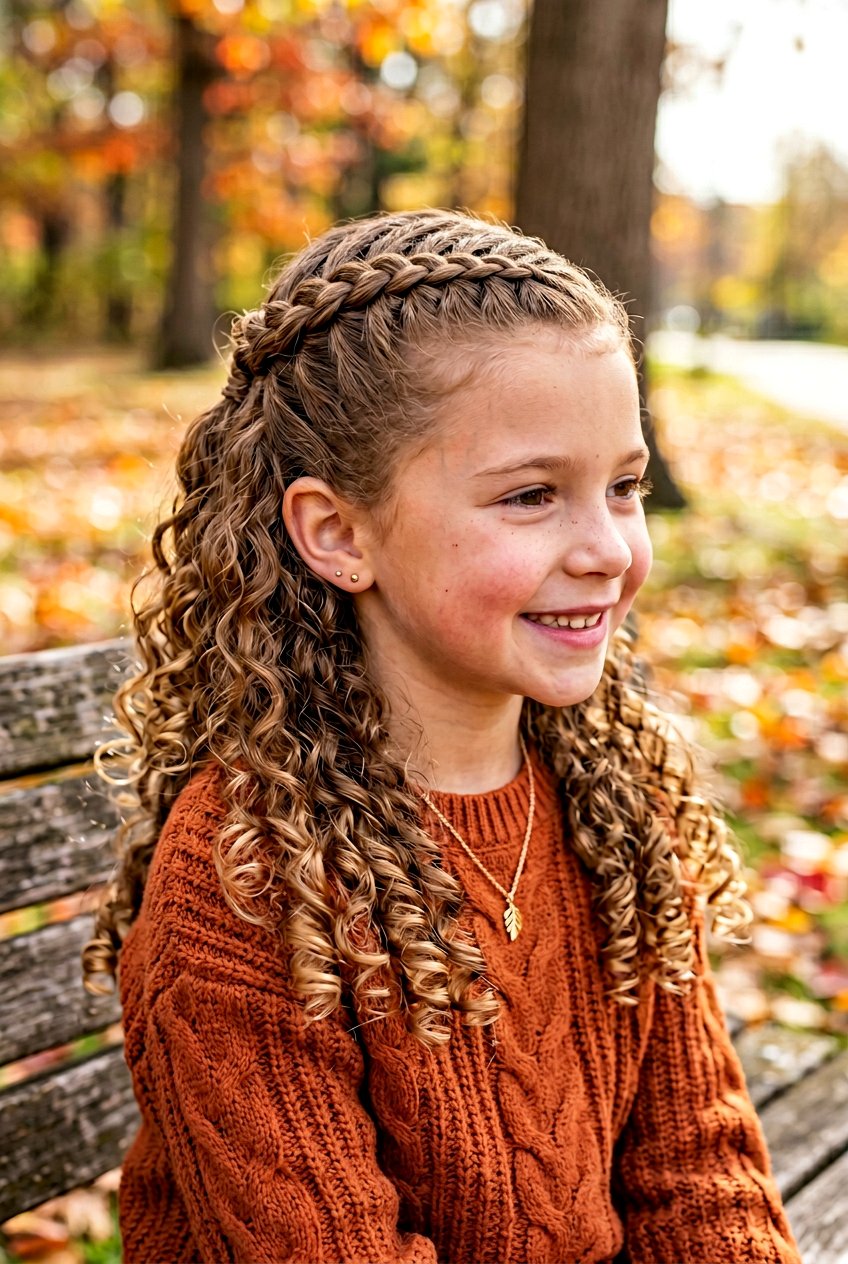 Half Up Curly French Braid - 20 little girls half up curls hairstyle - 20 little girls half up curls hairstyle