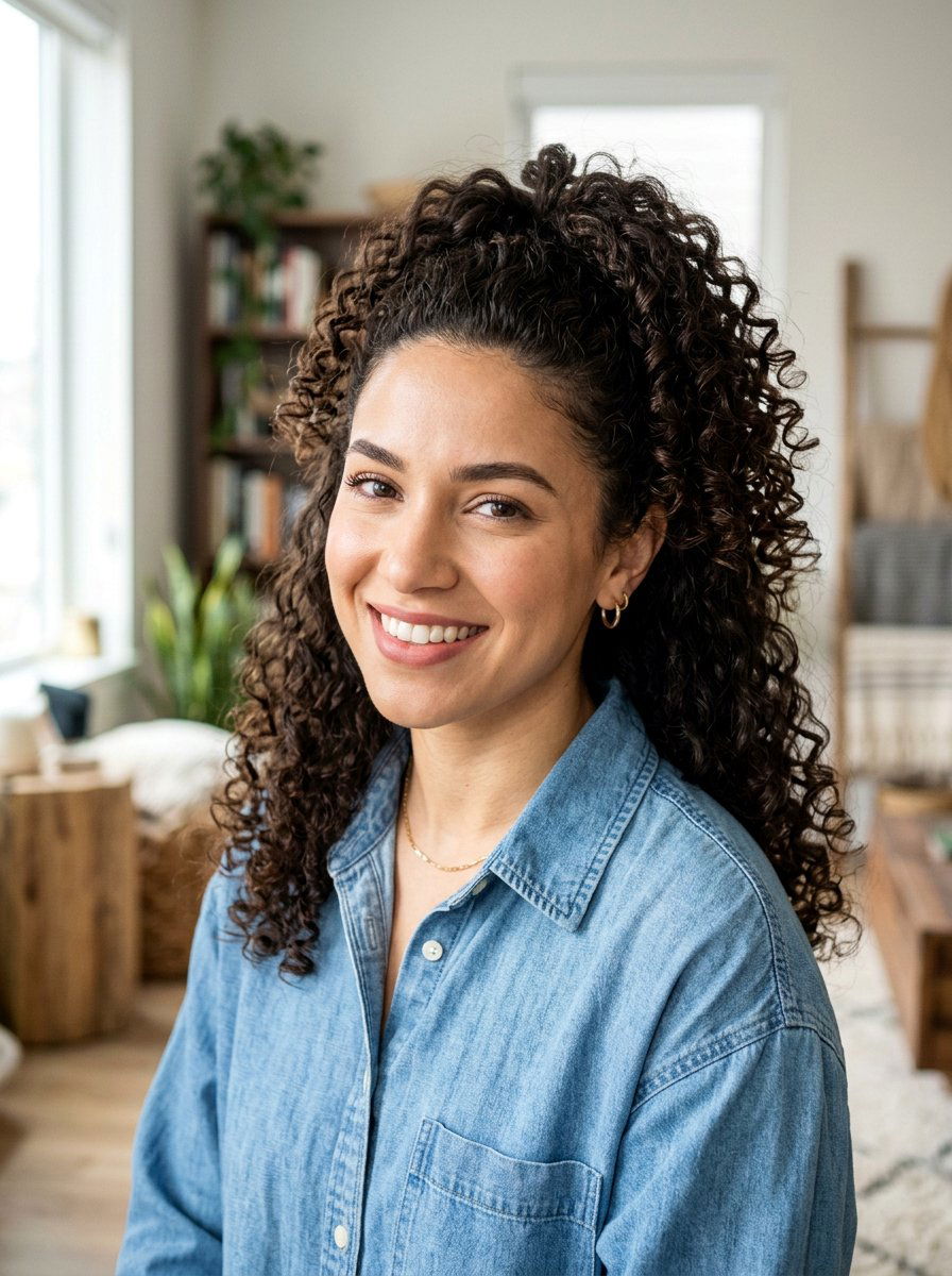 Half Up Curly Ponytail - 20 western ponytail with curls - 20 western ponytail with curls