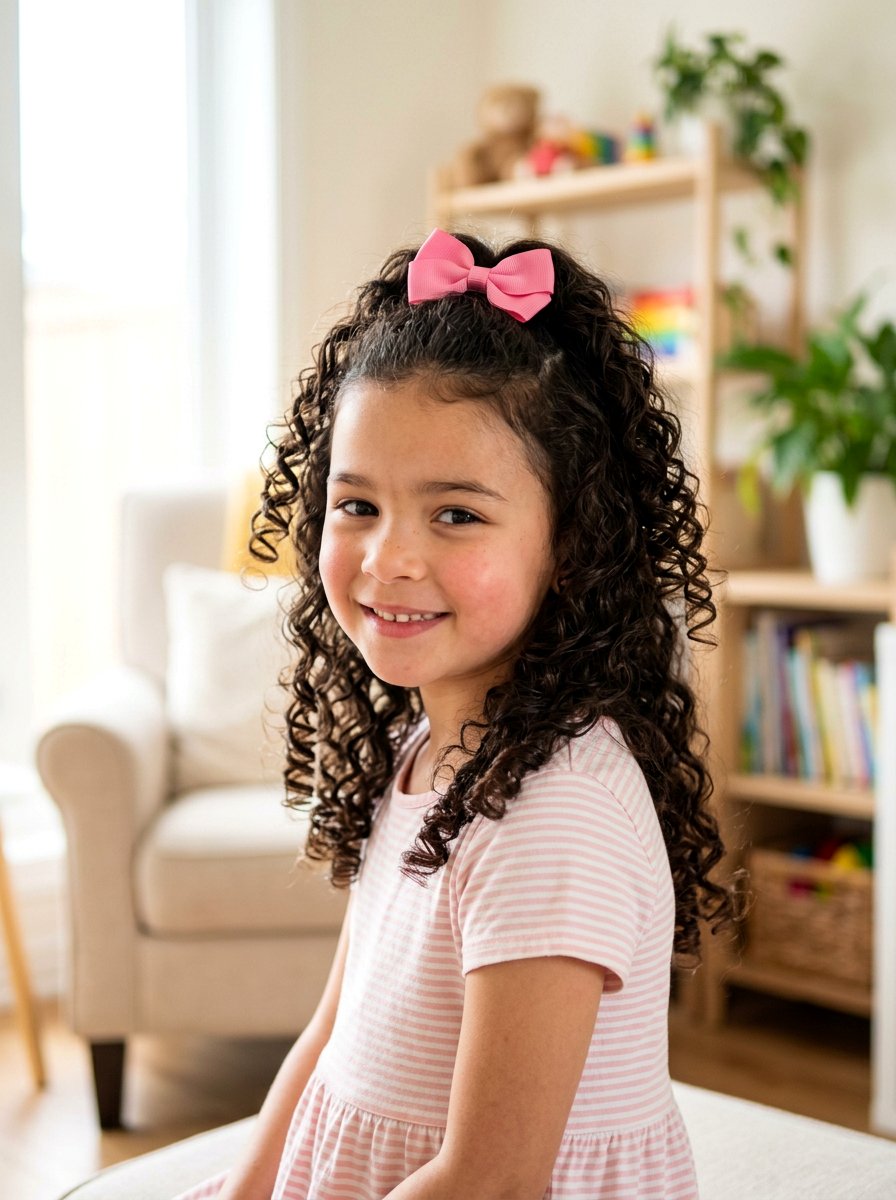 Half Up Curly Ponytail Girls - 20 kids curly ponytail hairstyles - 20 kids curly ponytail hairstyles