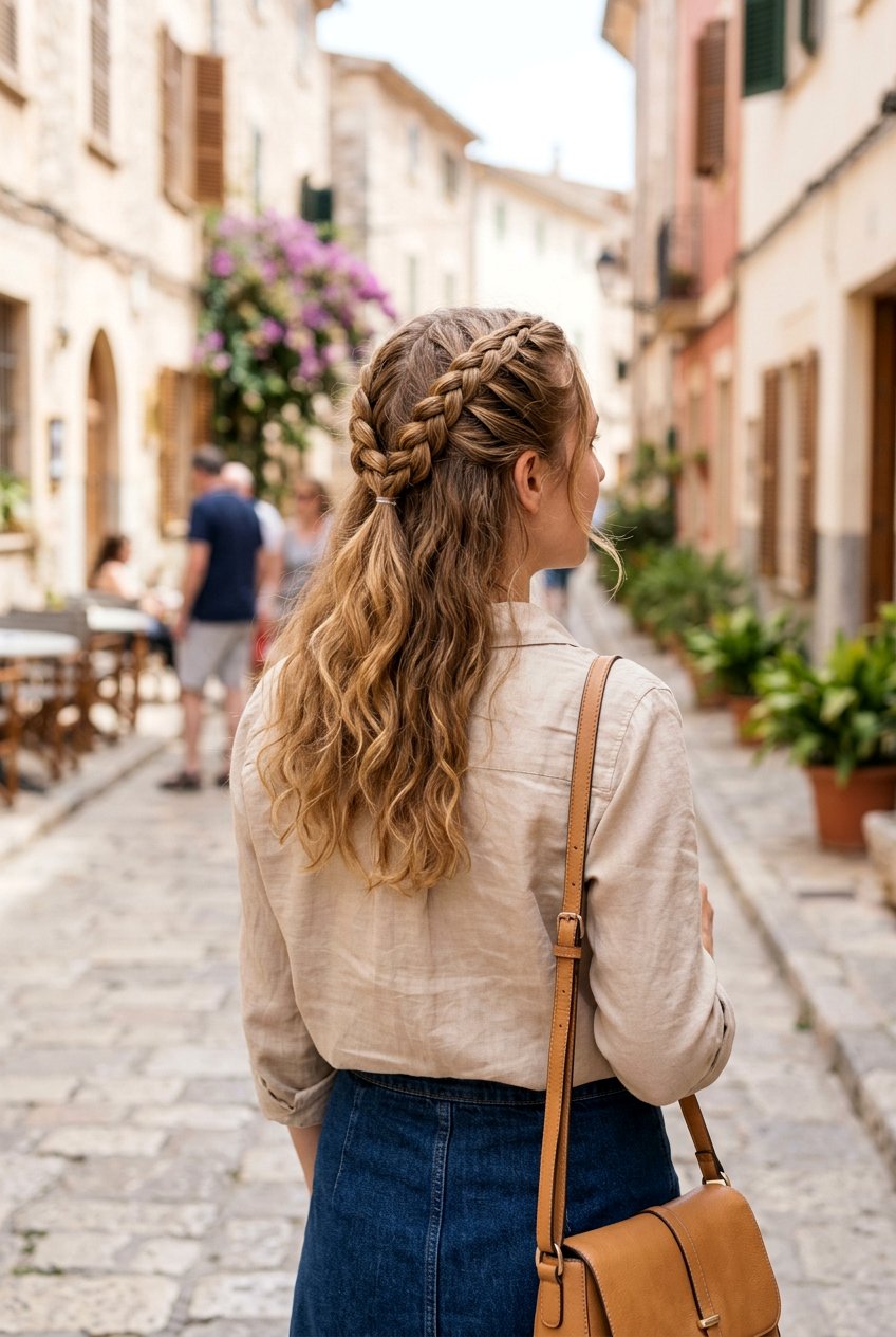 Half Up Double Braids For Flights - 20 airplane friendly braid styles - 20 airplane friendly braid styles