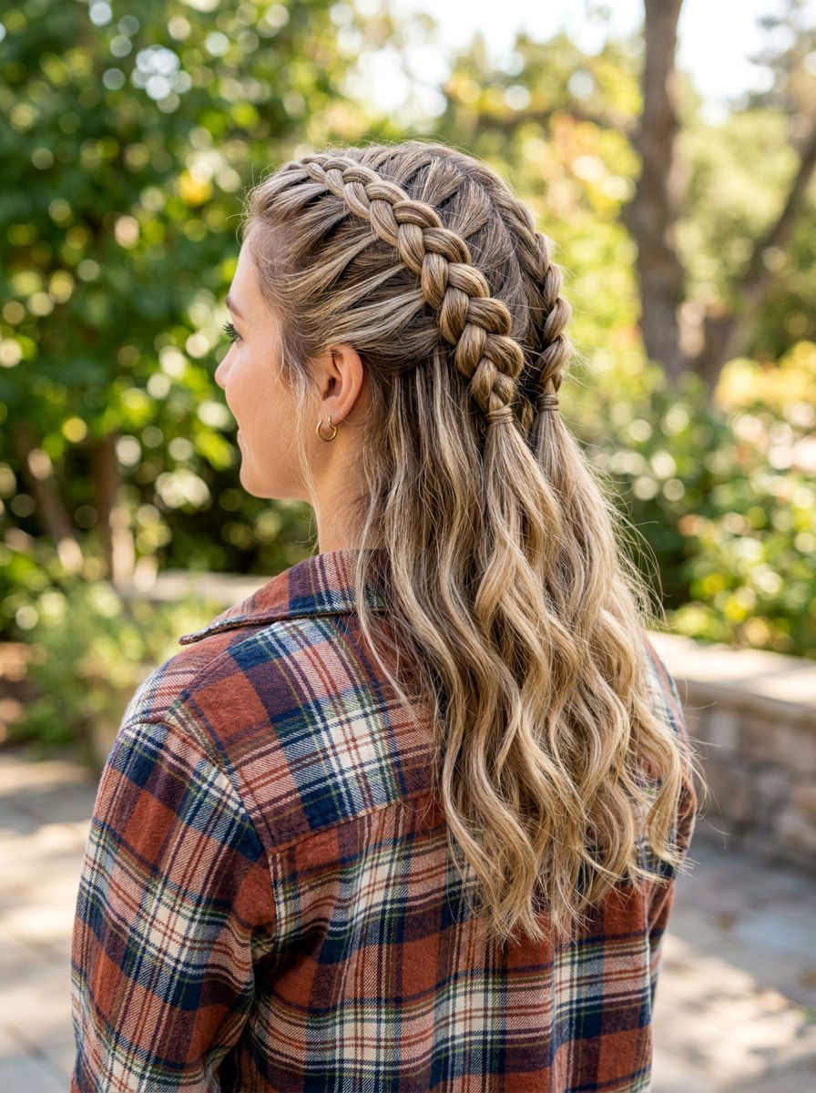 Half Up Double Dutch Braids - 20 quick hairstyle for college classes - 20 quick hairstyle for college classes