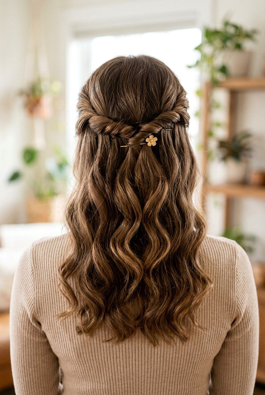 Half Up Double Twist For Office - 20 elegant work half up hairstyle - 20 elegant work half up hairstyle