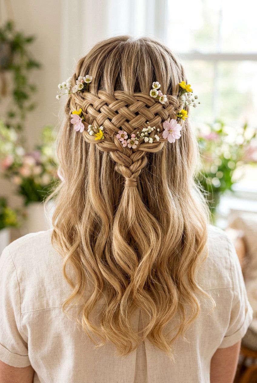 Half Up Easter Basket Braid - 20 easter braid hairstyles - 20 easter braid hairstyles