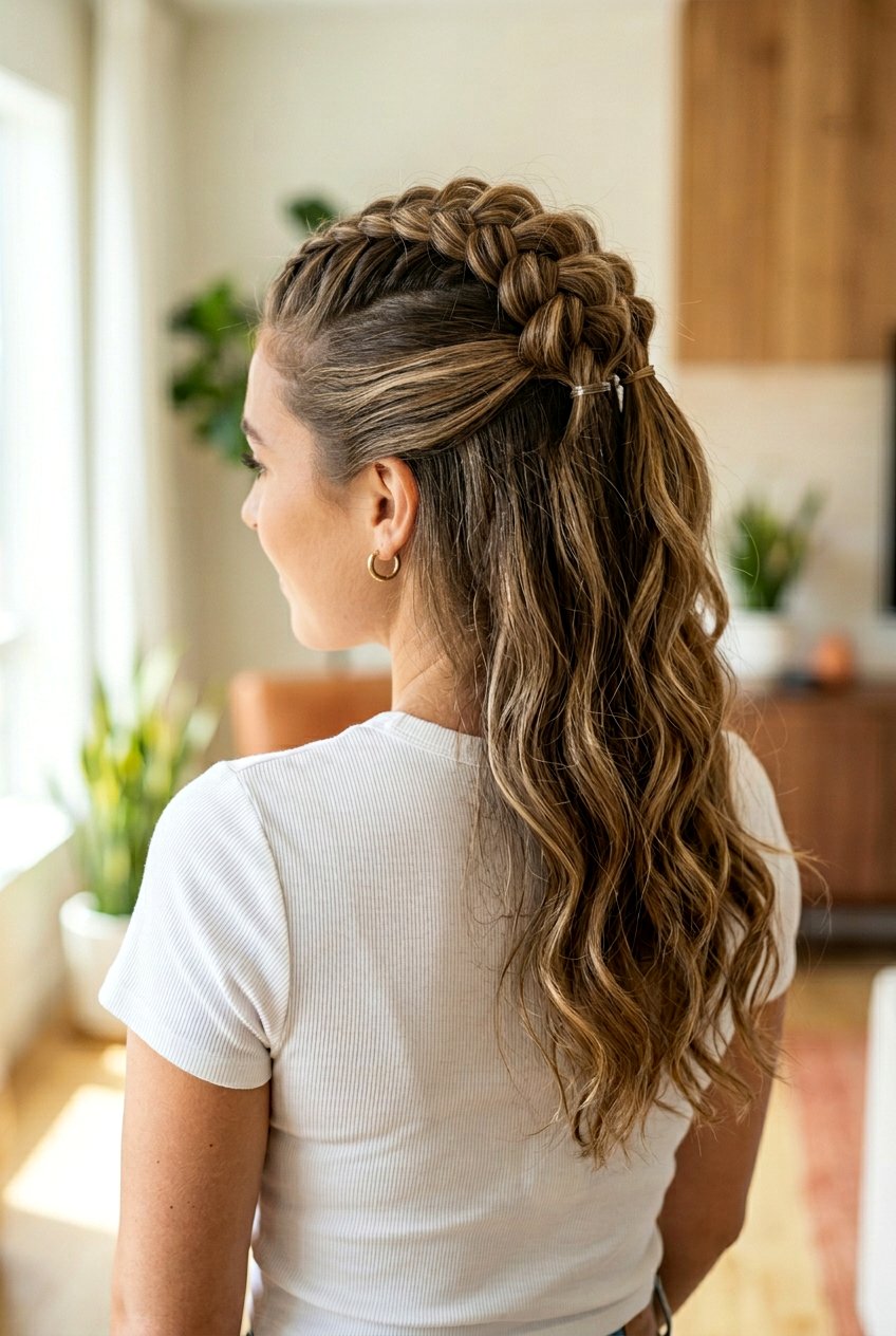 Half Up Faux Hawk Braid - 20 faux hawk braid hairstyle - 20 faux hawk braid hairstyle