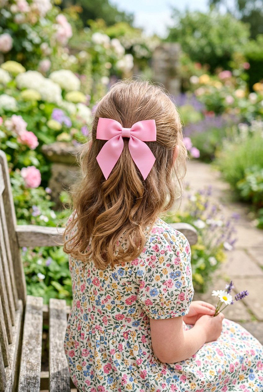 Half Up Hair Bow - 20 bow hairstyle for little girls - 20 bow hairstyle for little girls