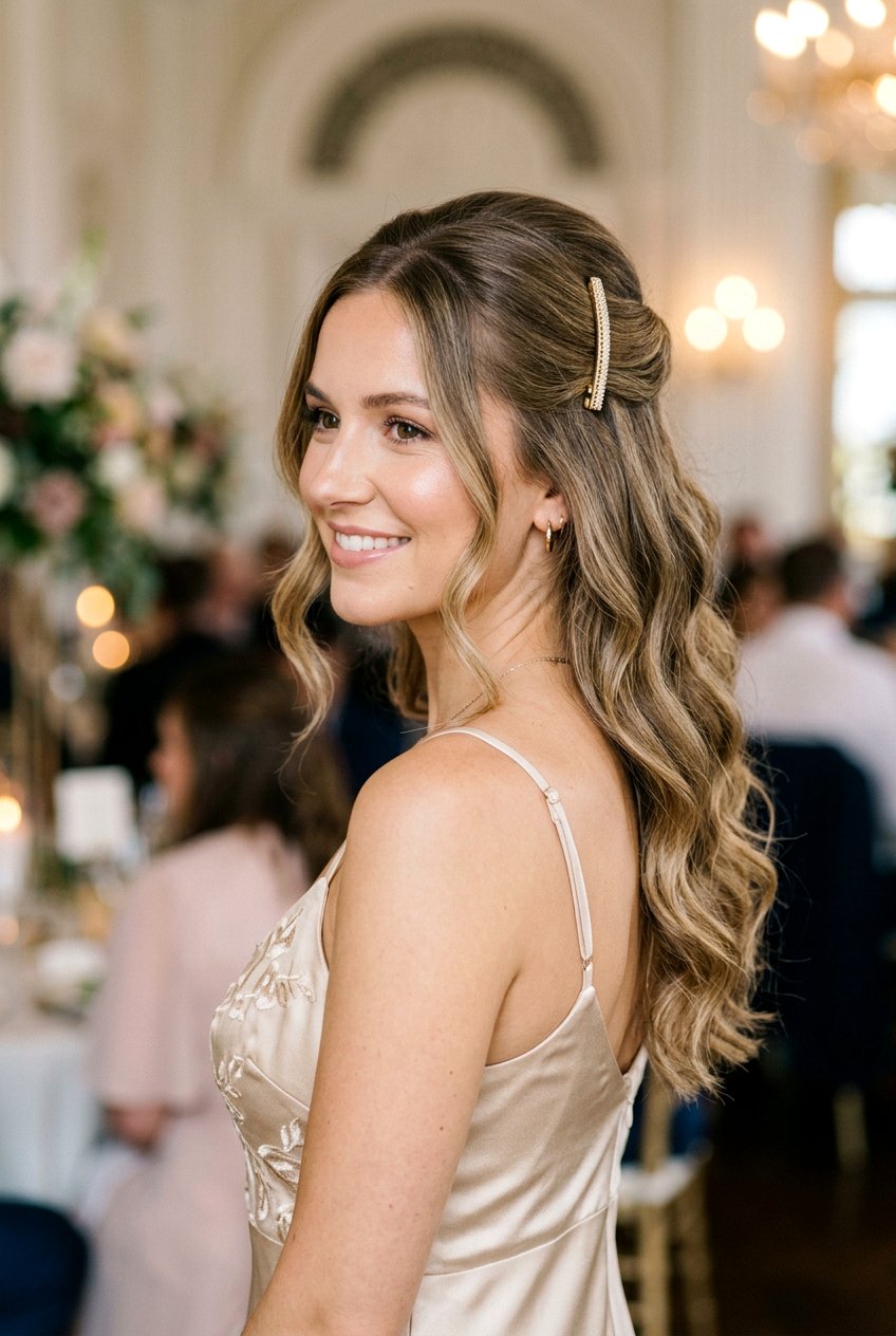 Half Up Half Down - 20 bridesmaid hairstyles for shoulder length hair - 20 bridesmaid hairstyles for shoulder length hair