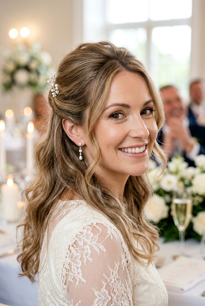 Half Up Half Down Anniversary Hairstyle - 20 anniversary hairstyles - 20 anniversary hairstyles