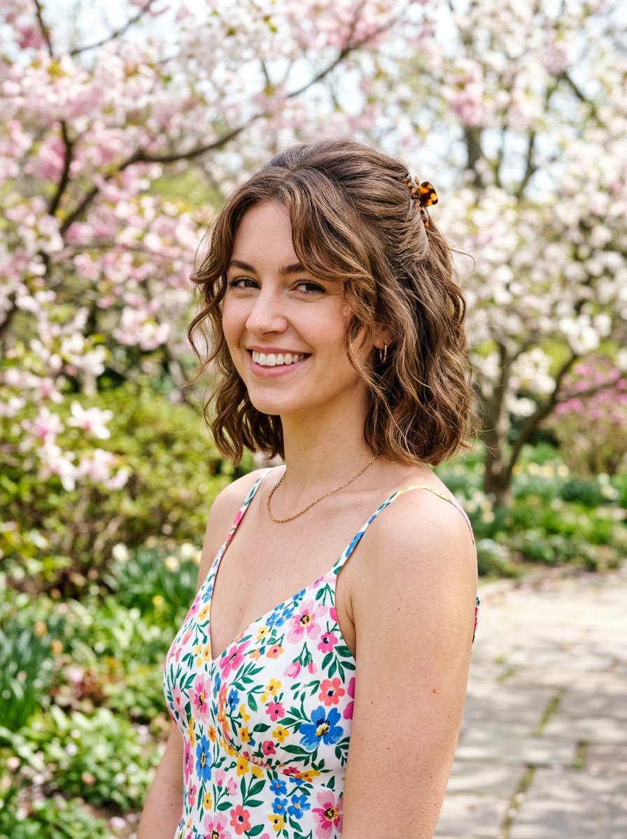 Half Up Half Down Bob - 20 easy bob styling ideas for women - 20 easy bob styling ideas for women