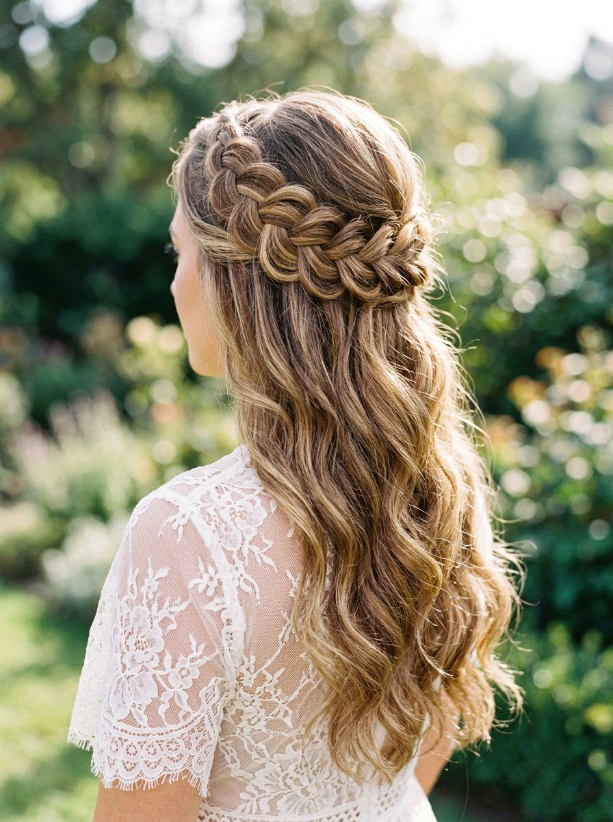 Half Up Half Down Braid - 20 prom hairstyles for fine medium hair - 20 prom hairstyles for fine medium hair