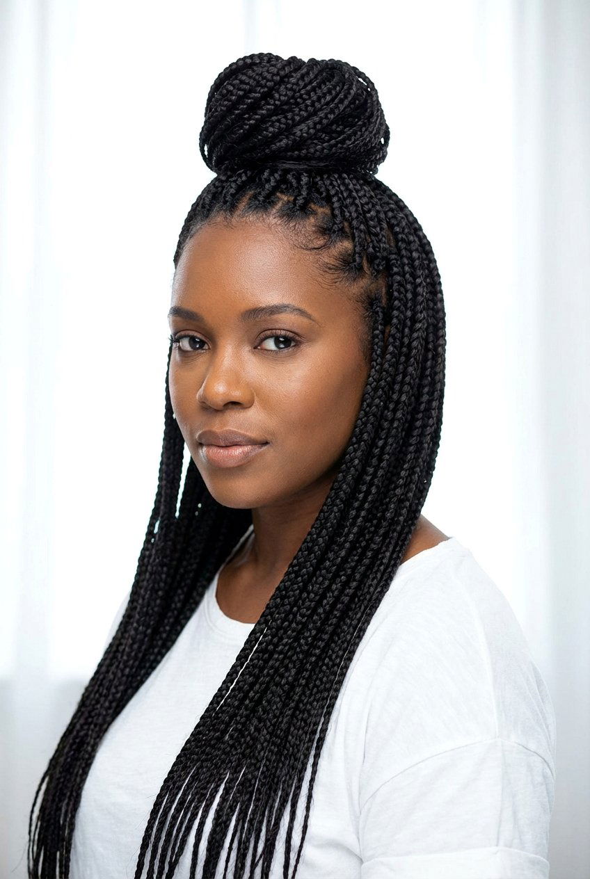 Half Up Half Down Braids - 20 braided hairstyles for black women - 20 braided hairstyles for black women