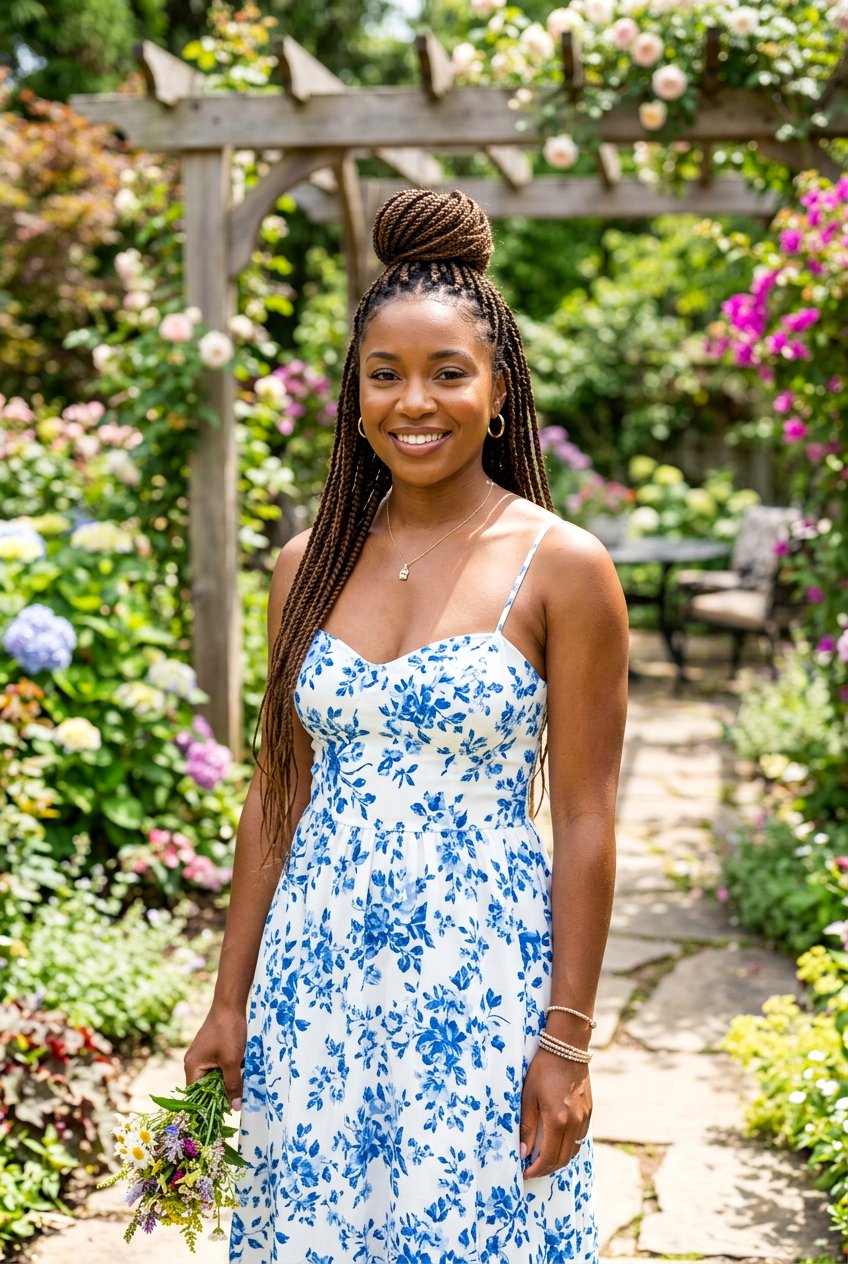 Half Up Half Down Braids - 20 beach hairstyle for black women braids - 20 beach hairstyle for black women braids