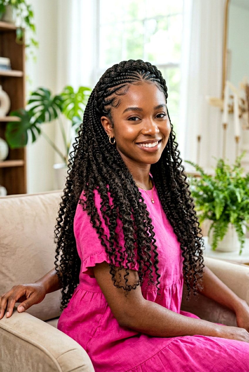 Half Up Half Down Braids - 20 black women prom braid styles - 20 black women prom braid styles