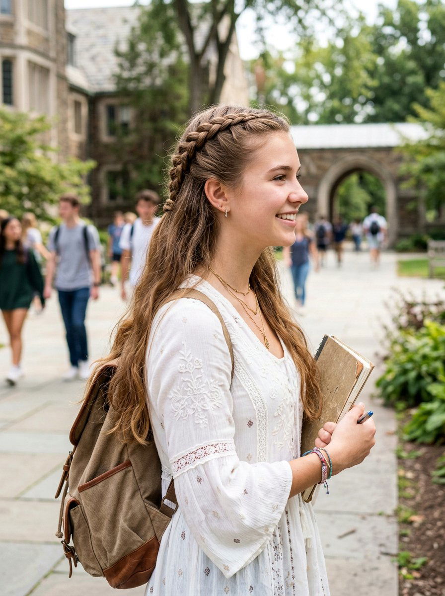 Half Up Half Down Braids - 20 viral school hairstyle ideas - 20 viral school hairstyle ideas