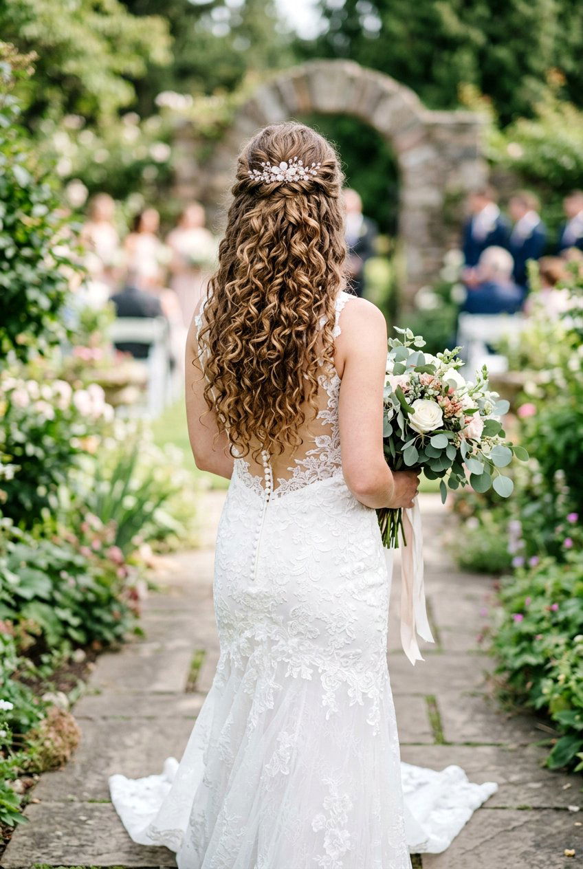 Half Up Half Down Bridal Curly Hair - 20 bridal hairstyle for long natural curls - 20 bridal hairstyle for long natural curls