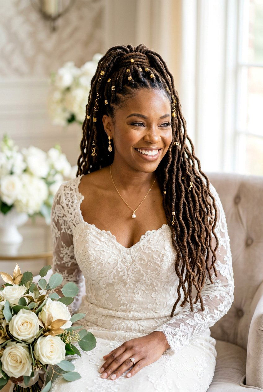 Half Up Half Down Bridal Loc Ponytail - 20 bridal loc ponytail hairstyle - 20 bridal loc ponytail hairstyle