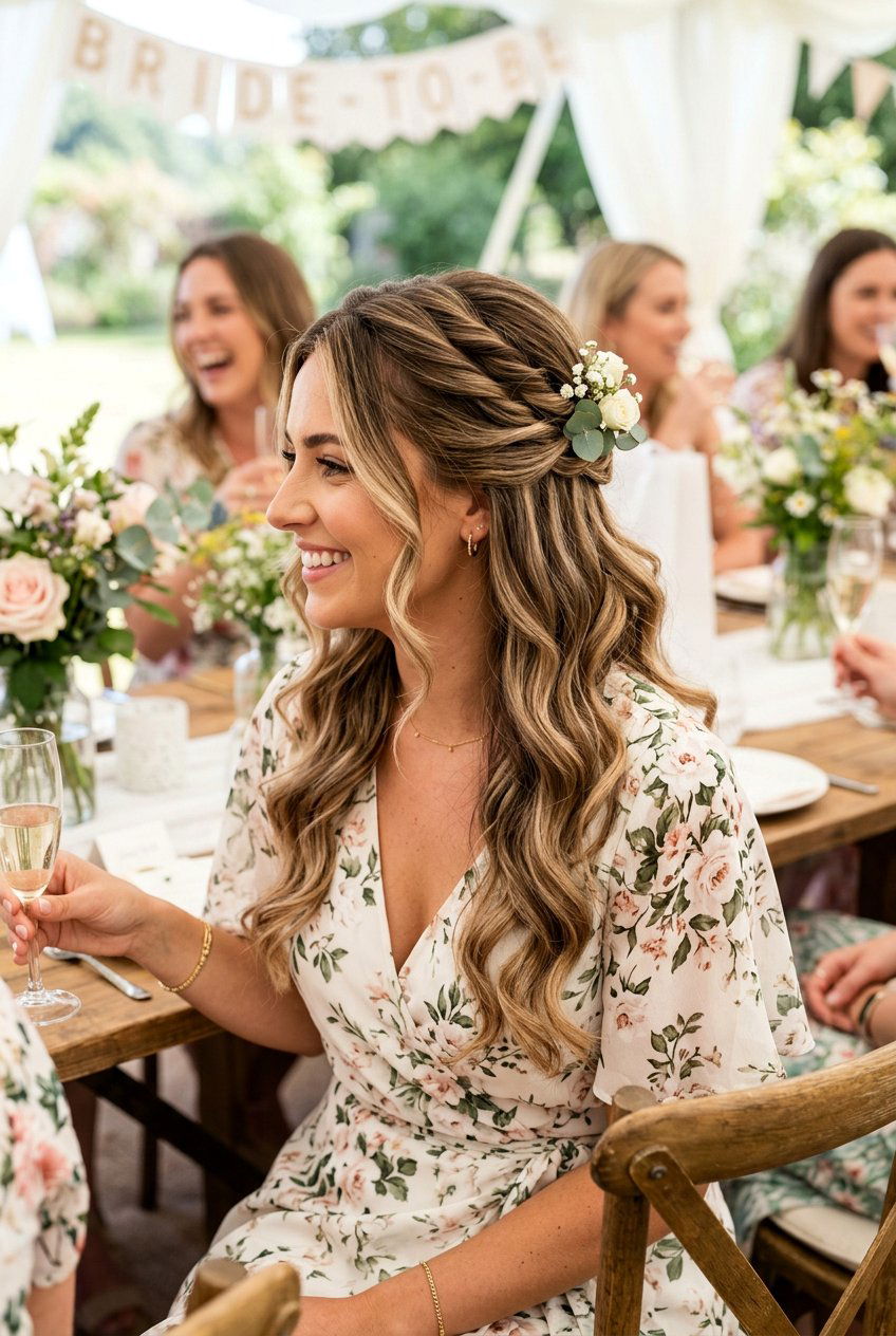 Half Up Half Down Bridal Shower Hair - 20 bridal shower hairstyles - 20 bridal shower hairstyles