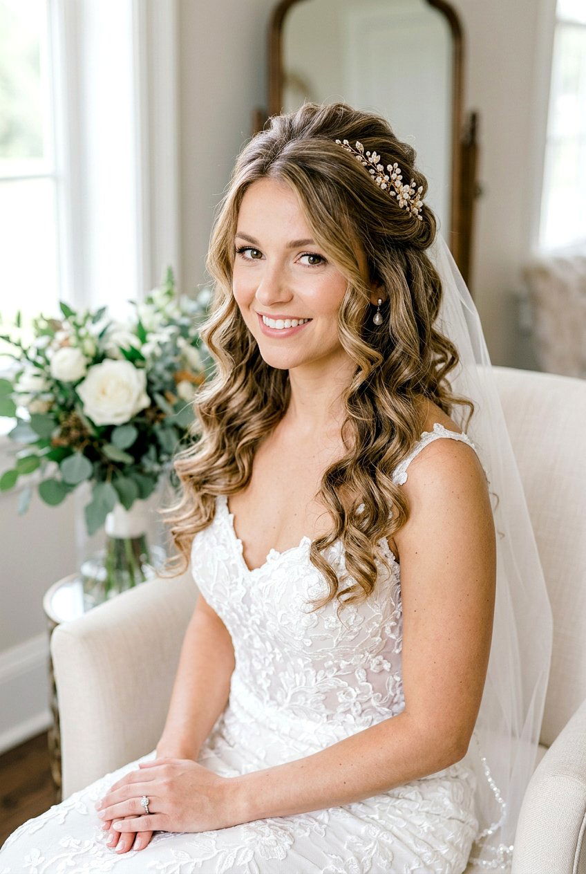 Half Up Half Down Bridal Updo - 20 romantic bridal updo - 20 romantic bridal updo